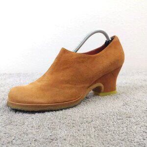 Audley London Womens Size 39.5 EU Pumps Zip Up Shoes Brown Suede Heels Slip On